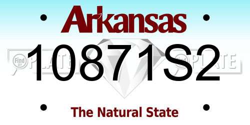 10871S2 Arkansas License Plate