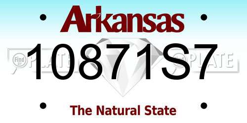 10871S7 Arkansas License Plate
