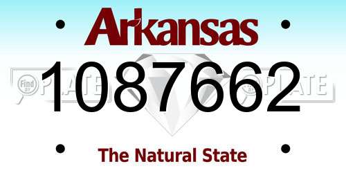 1087662 Arkansas License Plate
