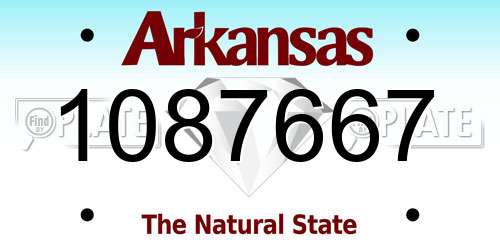 1087667 Arkansas License Plate
