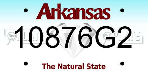 10876G2 Arkansas License Plate