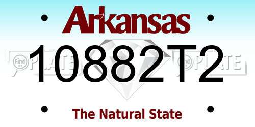 10882T2 Arkansas License Plate