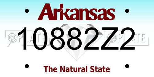 10882Z2 Arkansas License Plate