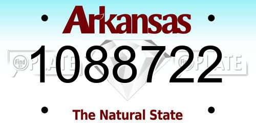 1088722 Arkansas License Plate