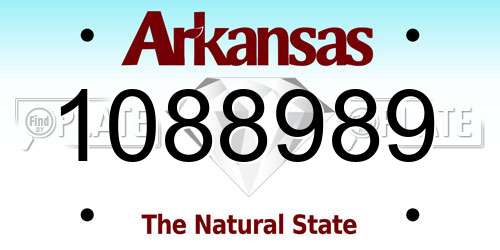 1088989 Arkansas License Plate