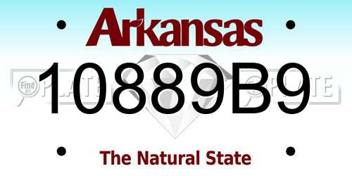 10889B9 Arkansas License Plate