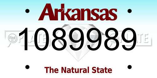 1089989 Arkansas License Plate