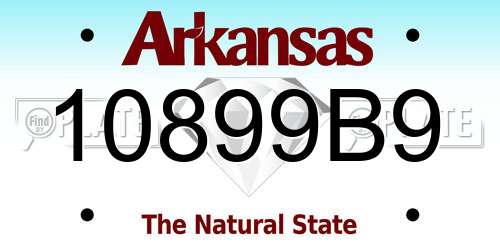10899B9 Arkansas License Plate