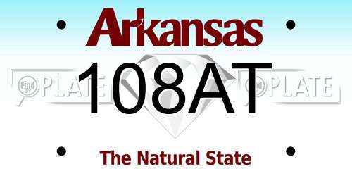 108AT Arkansas License Plate