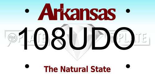 108UDO Arkansas License Plate