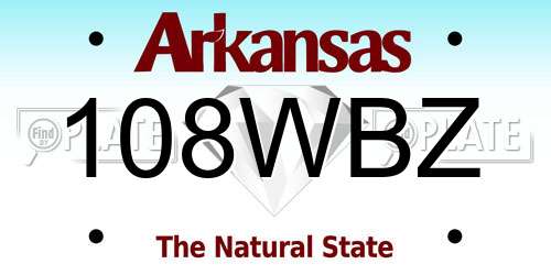 108WBZ Arkansas License Plate