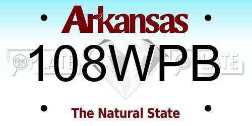 108WPB Arkansas License Plate