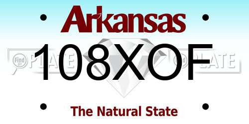 108XOF Arkansas License Plate