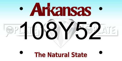 108Y52 Arkansas License Plate