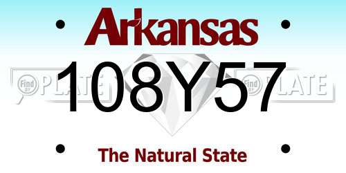 108Y57 Arkansas License Plate