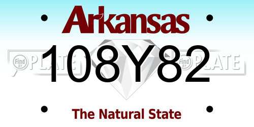 108Y82 Arkansas License Plate