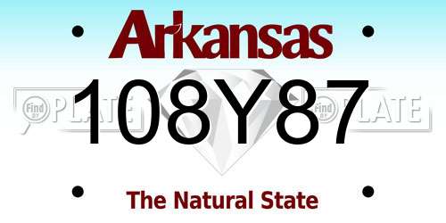 108Y87 Arkansas License Plate
