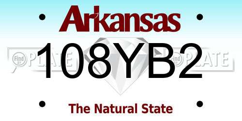 108YB2 Arkansas License Plate