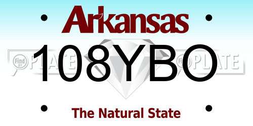 108YBO Arkansas License Plate