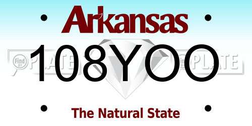 108YOO Arkansas License Plate