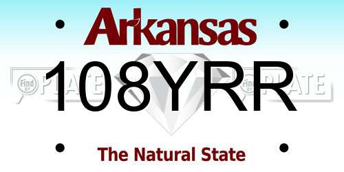 108YRR Arkansas License Plate