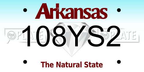 108YS2 Arkansas License Plate