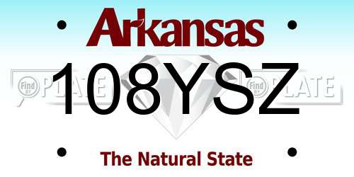 108YSZ Arkansas License Plate
