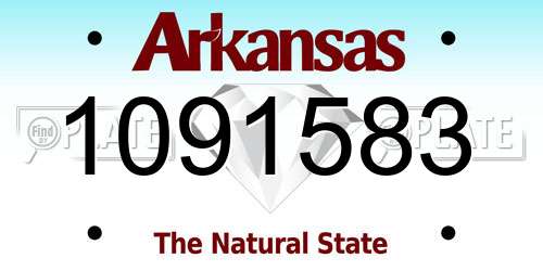 1091583 Arkansas License Plate
