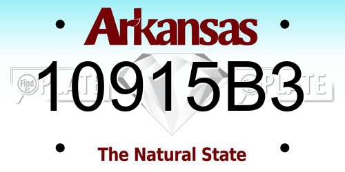 10915B3 Arkansas License Plate