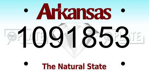 1091853 Arkansas License Plate