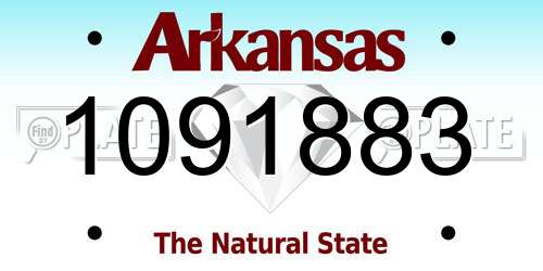 1091883 Arkansas License Plate