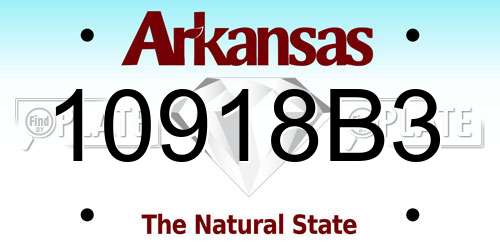 10918B3 Arkansas License Plate