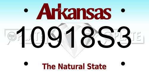 10918S3 Arkansas License Plate