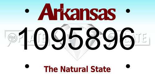 1095896 Arkansas License Plate