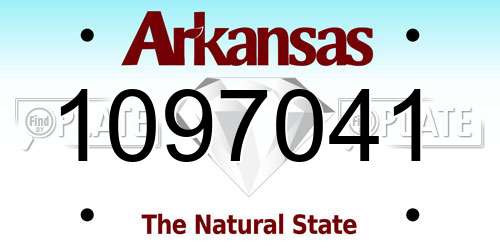 1097041 Arkansas License Plate