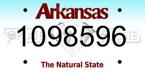 1098596 Arkansas License Plate