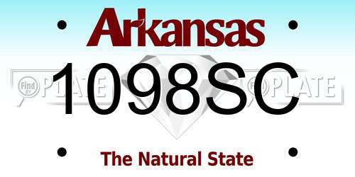 1098SC Arkansas License Plate