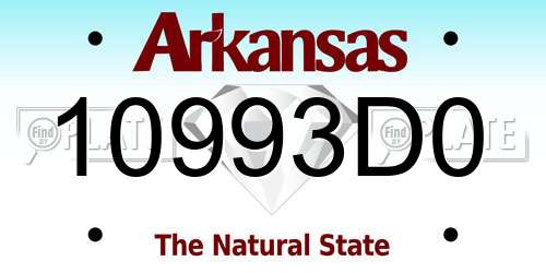 10993D0 Arkansas License Plate