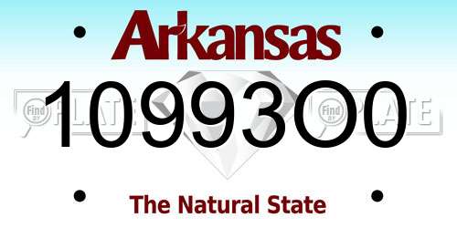 10993O0 Arkansas License Plate