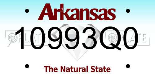 10993Q0 Arkansas License Plate