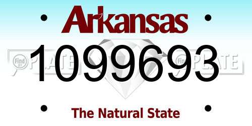 1099693 Arkansas License Plate