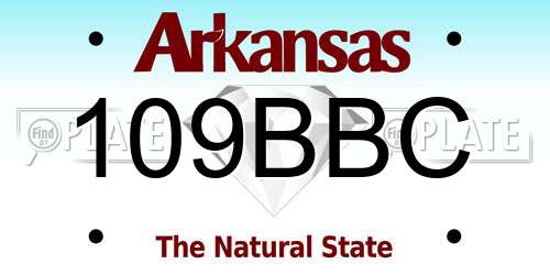 109BBC Arkansas License Plate