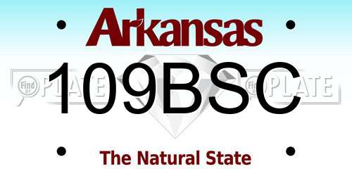 109BSC Arkansas License Plate
