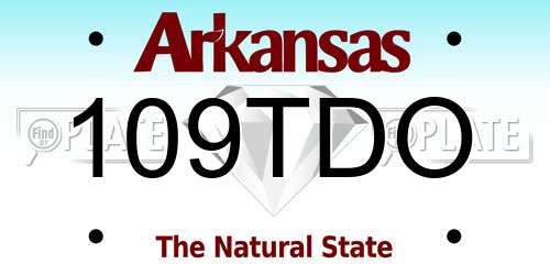 109TDO Arkansas License Plate