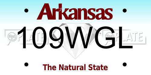 109WGL Arkansas License Plate