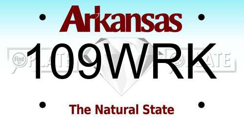 109WRK Arkansas License Plate