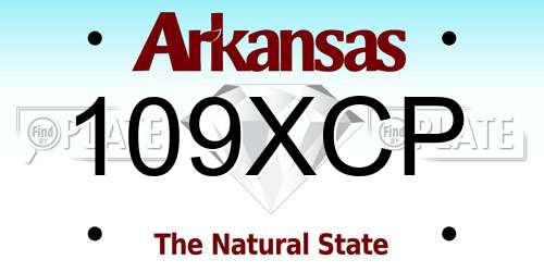 109XCP Arkansas License Plate
