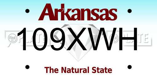 109XWH Arkansas License Plate