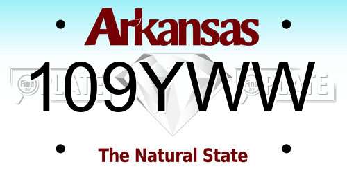 109YWW Arkansas License Plate