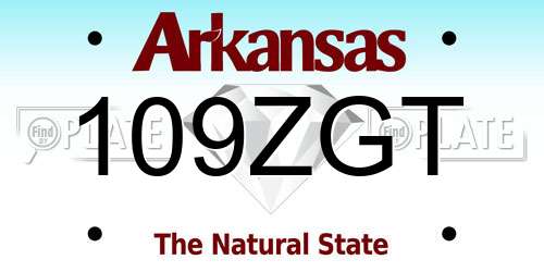 109ZGT Arkansas License Plate